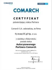 Certyfikowany PARTNER COMARCH SystemyIT.PL