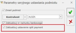 Split payment COMARCH OPTIMA - preliminarz